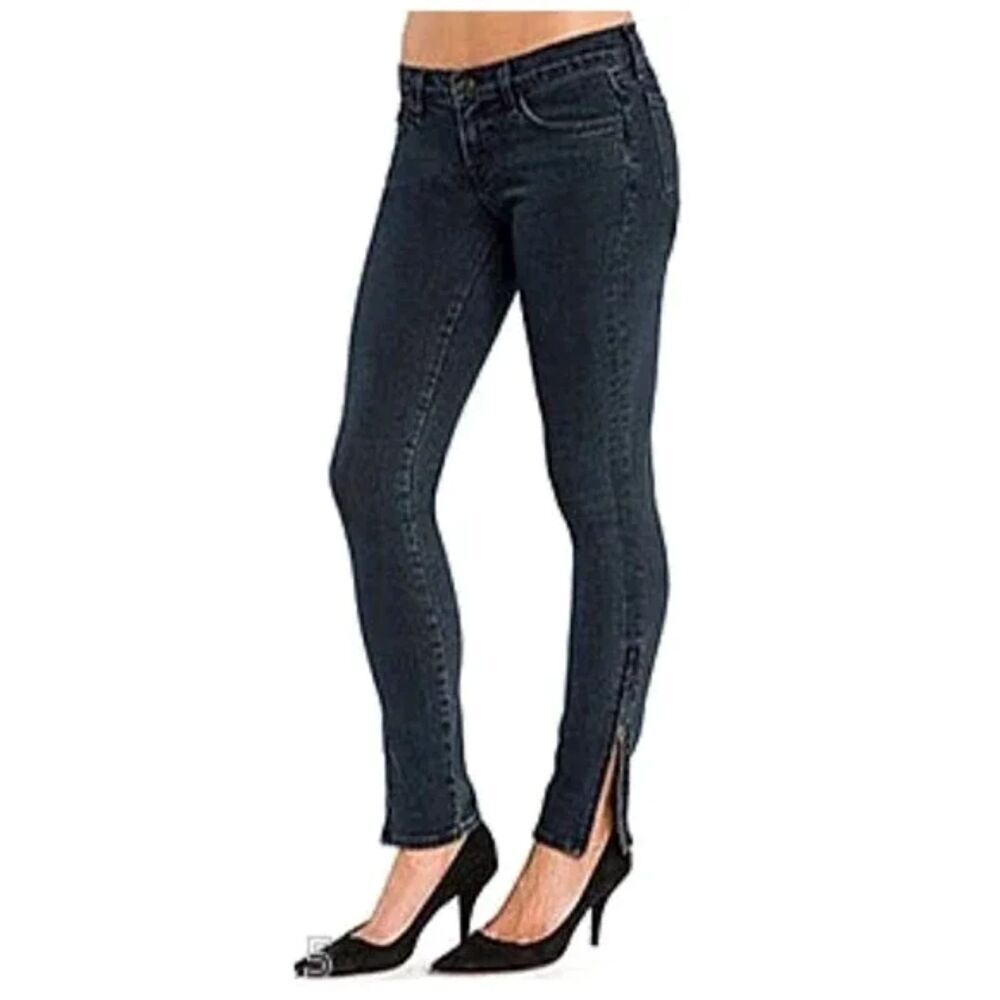 J Brand The Deal Jeans Womens Size 29 Blue Dark Wash Cropped Ankle Zipper Casual
